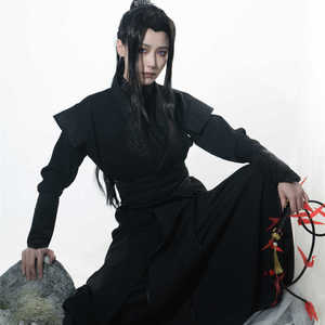 墨燃cos服 黑水 顾昀万用黑色劲装cosplay服二哈和他的白猫师尊
