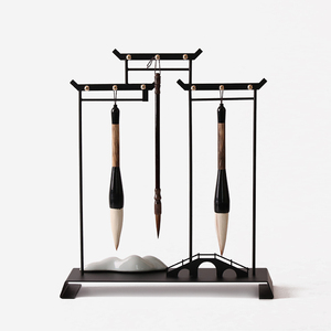 新中式毛笔架摆件创意客厅家居书房禅意办公桌玄关电视柜软装饰品