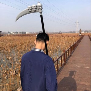 死神镰刀玩具仿真武器手工长柄兵器模型加长万圣节儿童表演道具