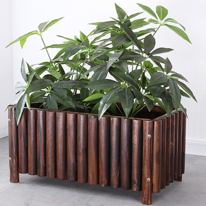新品户外花d盆花园种院木头长条花槽长型阳箱种花种植箱花台庭菜