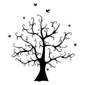 抖音同款古诗词树成语树墙爱心树干树枝留言照片墙公司背景墙饰a