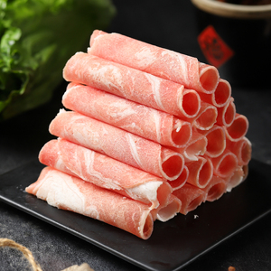 新鲜肥羊卷雪花羊肉卷片200g 冷冻半成品 烧烤涮火锅食材配菜盒装