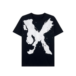 slp泼墨t恤短袖大义大签名音符吸血鬼高街情侣休闲纯棉圆领半袖