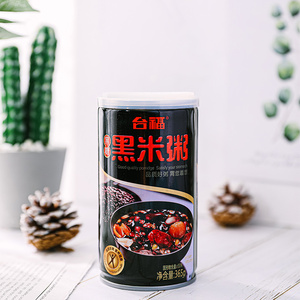 台福黑米粥速食早餐八宝粥365g*12罐装五谷杂粮营养粥包邮整@haa