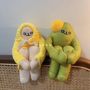 in自闭孤独蹲香蕉人悲伤的玩偶邪恶公仔挂件抱枕网红毛绒可爱搞怪