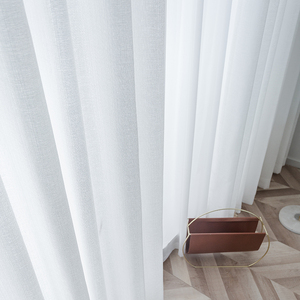 纱帘窗帘透光不透人民宿飘窗阳台隔断窗沙白纱纱幔u半遮光麻纱布