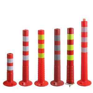 PE塑料警示柱PU柔性弹力柱橡胶防撞柱交通路障道路反光立柱停车桩