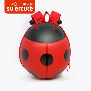 supercute正版儿童七星瓢虫图案双肩背包2-6岁男女宝宝幼儿园书包