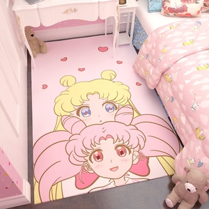 美少女战士地毯动漫卡通可爱粉色少女心公主房卧室床边垫家用客厅