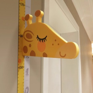 儿童身高测量墙贴纸3d立体磁吸不伤墙长颈鹿精准仪宝宝身高尺神器