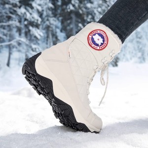 加拿大匡大鹅雪地靴男女加绒加厚保暖冬季户外滑雪防水防滑棉鞋