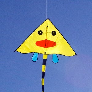 新款小黄鸭风筝儿童微风易飞三角初学者卡通 带长尾 包邮