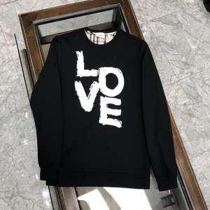 巴家欧洲站秋冬季潮牌男女同款经典百搭休闲时尚新款字母印花卫衣