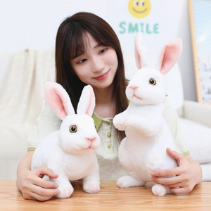 仿真兔子玩偶摆件毛绒玩具安抚公仔生日礼物女孩儿童小白兔假模型