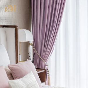 新款高档轻奢皇家真丝绒窗帘遮光卧室北欧简约现代紫色ins风飘窗