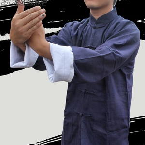 纯棉太极服装李小龙咏春拳唐装叶问功夫装道o服衣服男中山装练功
