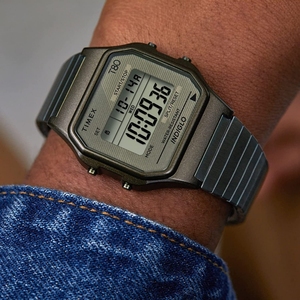 正品代购timex天美时复古小方块潮流休闲学生多功能钢带男手表t80