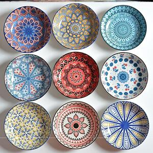 5寸深碟子小五英寸漂亮的盘子家用餐具精致小盘子陶瓷多用菜盘