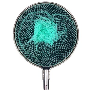 双圈鱼舀子网兜小不锈钢电抄网头鱼网兜 大物p抄网45cm不折叠