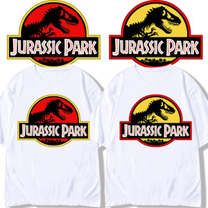侏罗纪世界公园t恤男夏季儿童霸王龙短袖男孩纯棉百搭恐龙衣服潮