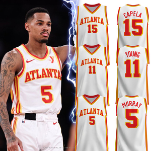 老鹰队球衣男特雷杨穆雷卡佩拉同款运动训练篮球背心投篮服套装夏