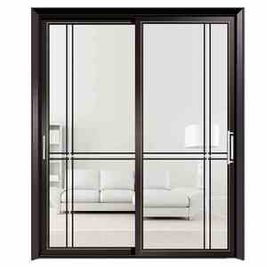 订做家用简约厨房推拉门客厅阳台滑轮移门极窄边框钢化玻璃隔断门