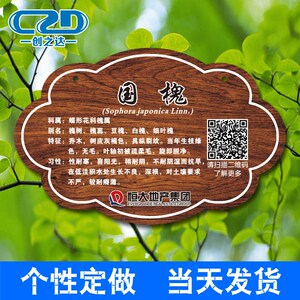 刻字提示牌认养定做创意亚克力小树苗树牌牌子悬挂标识牌树木介绍
