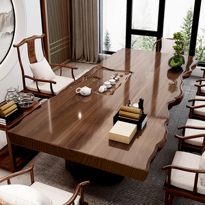 办公室茶台实木茶几泡茶一体喝茶桌商务接待茶座桌椅套装索驭贸易