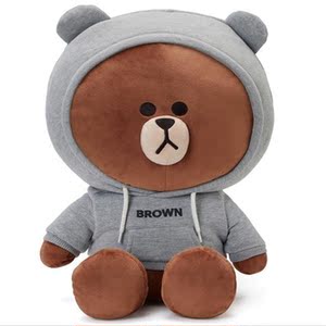 新品卫衣布朗熊卡通穿衣熊公仔玩偶毛绒玩具布娃娃女生男生日礼物