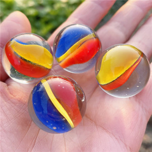 116mm25mm怀旧三色玻w璃球弹珠鱼缸游戏装饰玻璃溜溜波子波珠玻璃