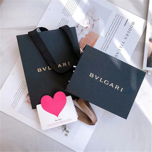 专柜bvlgari宝格丽香水纸袋礼品袋香水礼盒手提袋包装礼品盒空盒