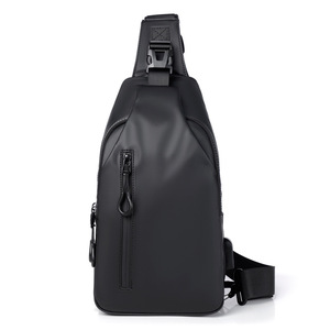男士胸包新款USB尼龙布包多功能百搭休闲单肩斜挎包时尚旅行背包