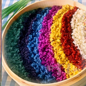 五色糯米饭植物染料花米饭云南五彩米染色七彩七色米彩色糯米500