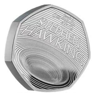 【海寧潮现货】获奖英国2019霍金黑洞50便士加厚版本精制银币