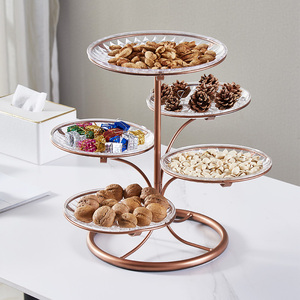 带盖多层水果盘架子家用客厅茶几创意小吃点心摆盘零食瓜子干果盘