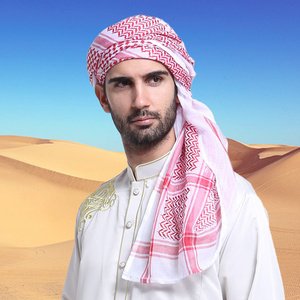 迪拜头巾旅游新款礼拜泰斯塔男士方巾披肩阿拉伯绦棉民族风帽子