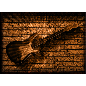 复作怀古吉他音乐室墙纸工v旧室背景墙壁纸个性店铺大型壁画904