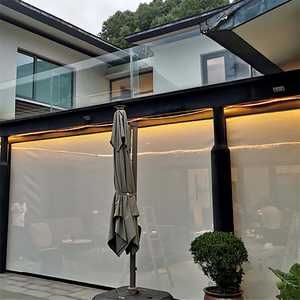 户外电动遮阳卷帘隔热防晒垂直玻璃房升降防风雨开放阳台遮光窗帘