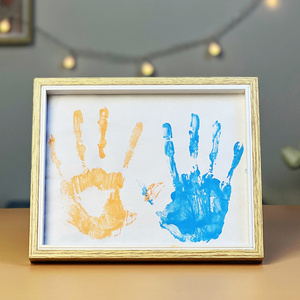 diy情侣手印相框七夕情人节礼物按手掌印画油画百天纪念印泥颜料