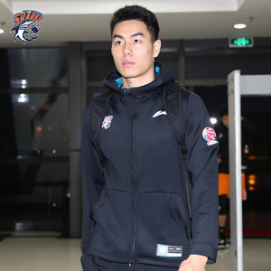 上海久事大鲨鱼官方正品 cba李宁21-22球员出场服外套秋冬卫衣