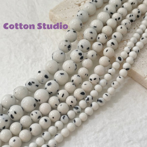 Cotton 【留白】天然半宝石仿菩提子串珠散珠diy古玩手链项链配件