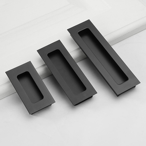 嵌入式开槽推拉移门黑色抽屉暗拉手金色衣柜柜门橱柜隐形暗藏把手