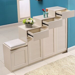 930人付款淘宝简约现代门厅柜阶梯式鞋柜客厅隔断双面家用门口烤漆