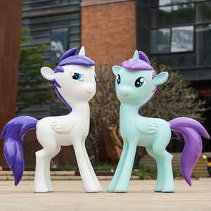 户外园林景观卡通动物马独角兽玻璃钢雕塑小区商场幼儿园装饰摆件