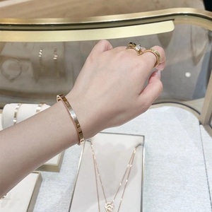 代购cartier02卡地亚  love系列窄版18k玫瑰金女士手环手镯