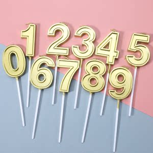25个装 儿童金色数字蜡烛过生日蛋糕装饰小蜡烛生日派对