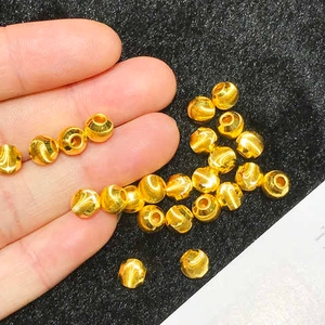 金仙子珠宝黄金999足金3d硬金猫眼金珠24k纯金散珠转运珠手链串珠