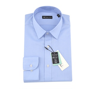 choya蝶矢衬衫男长袖高支纯棉免烫机洗蓝色商务正装衬衣ex19001