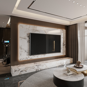 竹木纤维集成墙板客厅卧室装饰护墙板防水扣板电视墙墙裙木饰面板