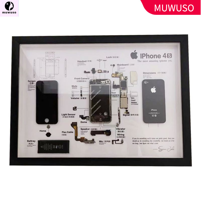 iphone4相框手机拆解装裱分解6s立体图纸展示收藏拆机